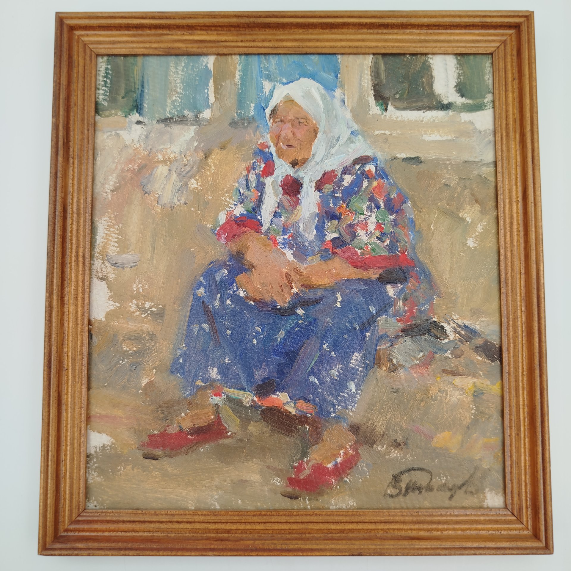 Картина "Сидящая женщина" (название условное), художник Токарев Владимир Федорович (1918-1988)