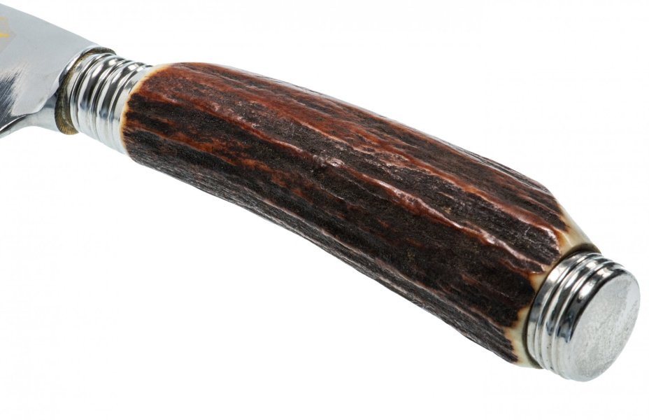 Нож для разделки дичи, сталь, золочение, рог, фирма "Zwilling JA Henckels AG", г. Золинген, Германия, 1970-1980 гг.