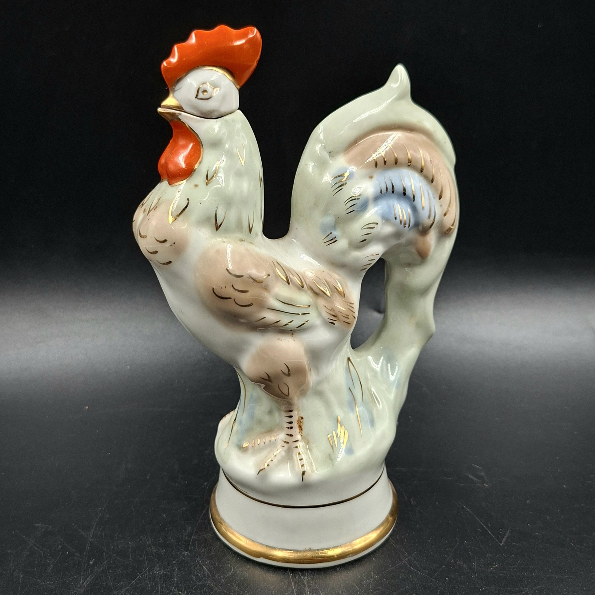Штоф "Петух", фарфор, роспись, золочение, Городницкий фарфоровый завод, СССР, 1957-1960 гг.
