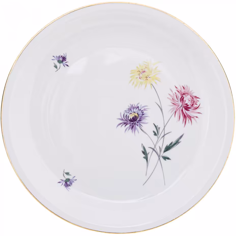 Блюдо с флоральным декором, фарфор, деколь, мануфактура "Freiberger", Германия, 1950-1980 гг., Kahla