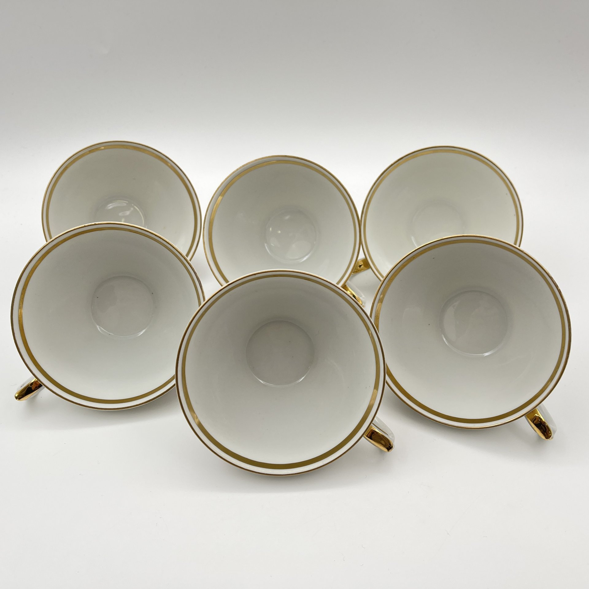 Набор для подачи чая/кофе на 6 персон (13 предметов), украшенный изображением розы, фарфор, деколь, золочение, Kahla, Чехословакия, 1968-1987 гг.