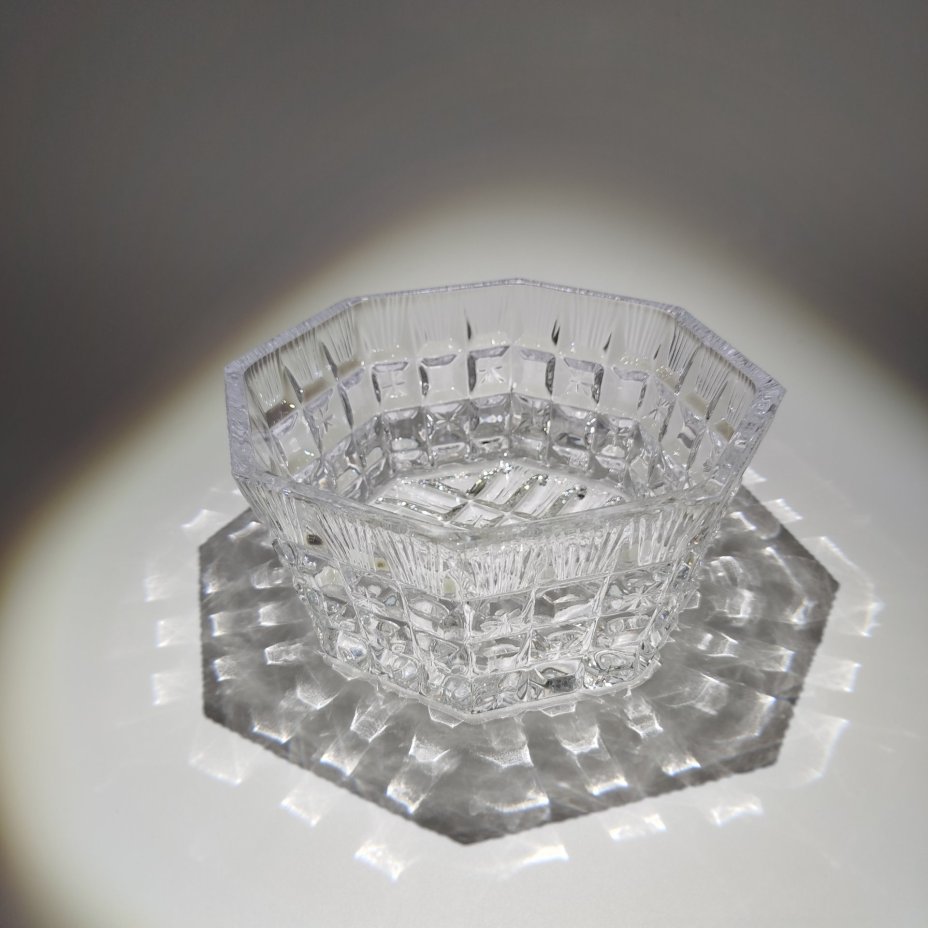 Конфетница(салатник) с рельефным декором, хрусталь, СССР, 1970-1990 гг.