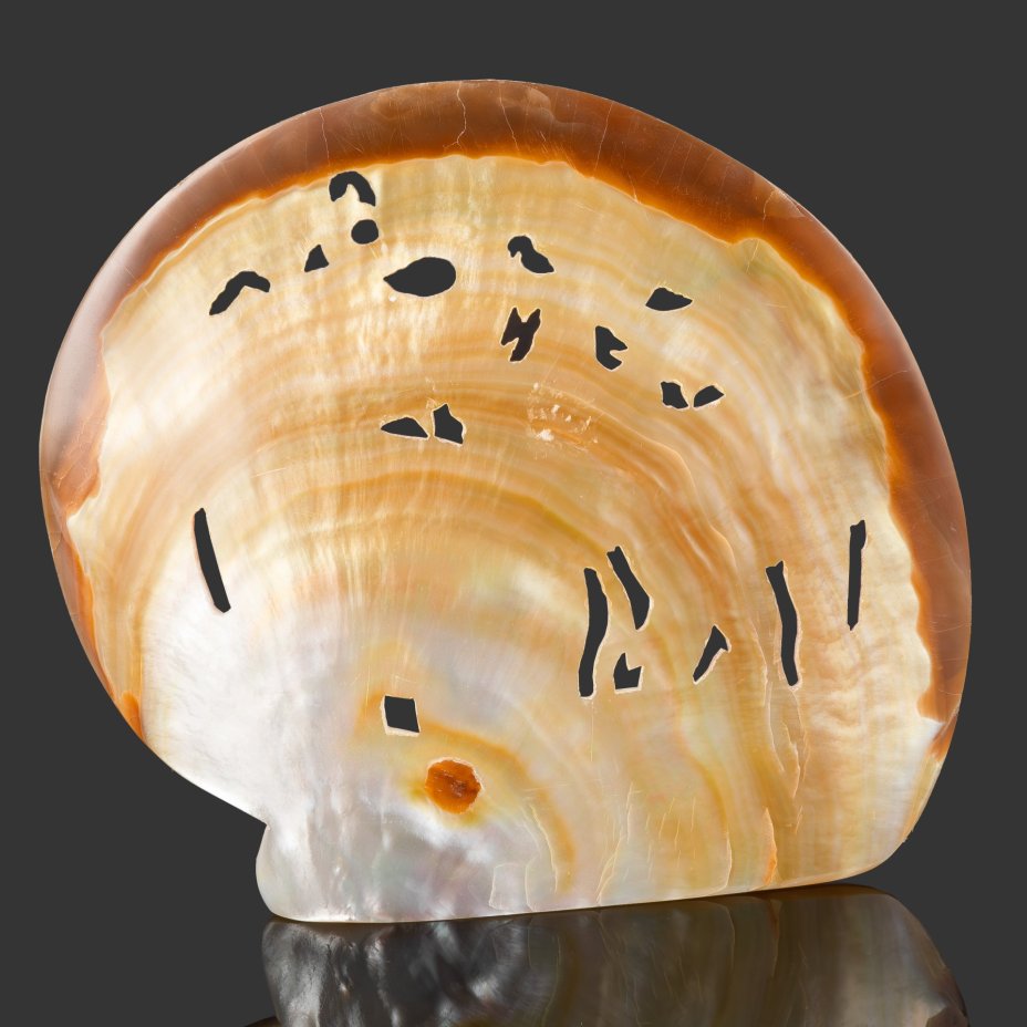 Панно декоративное "Слоны", перламутр раковины, резьба