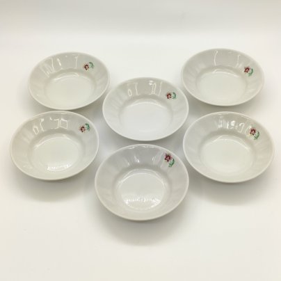 Набор из 6-ти розеток с цветочным декором, фарфор, деколь, Добрушский фарфоровый завод, СССР, 1978-1991 гг.