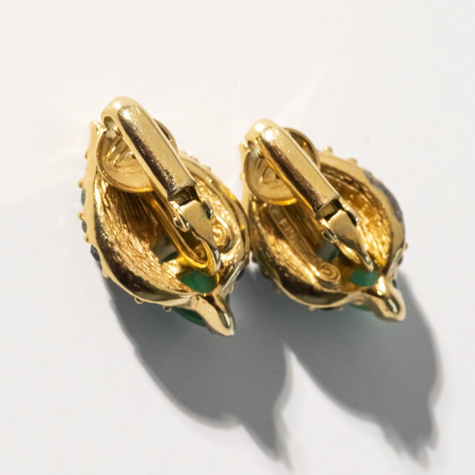Клипсы винтажные с кабошонами, металл, фирма "Boucher", США, 1950-1980 гг., Boucher