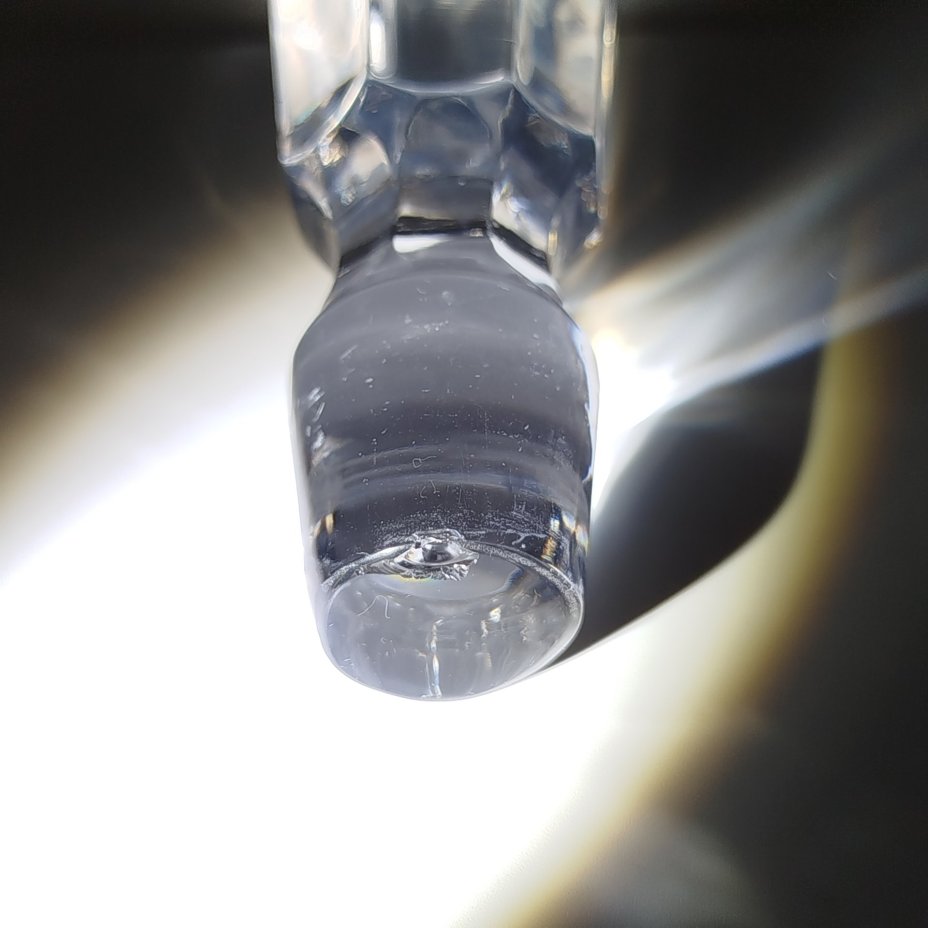 Штоф (графин) для крепких напитков конической формы со звездчатым декором, стекло, алмазная грань, СССР, 1930-1950 гг.