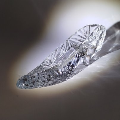 Статуэтка "Туфелька", стекло, алмазная грань, СССР, 1970-1990 гг.