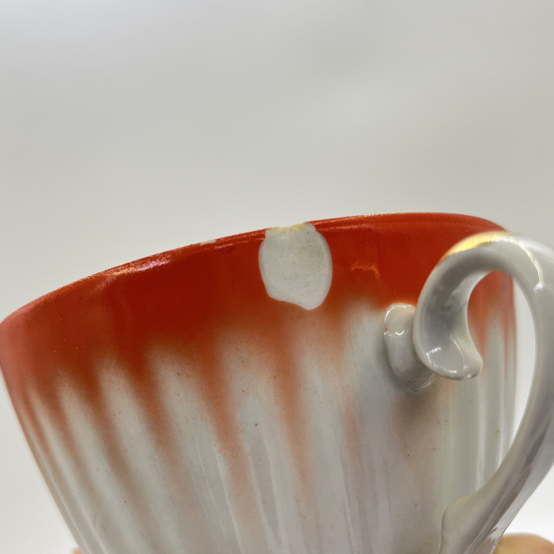 Чайная пара в бело-оранжевой гамме