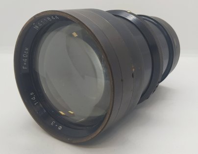 Объектив «Ф-3» 1:4,5 F=40 см (для форматных камер), серийный №411844, Государственный оптико-механический завод имени ОГПУ (ГОМЗ)