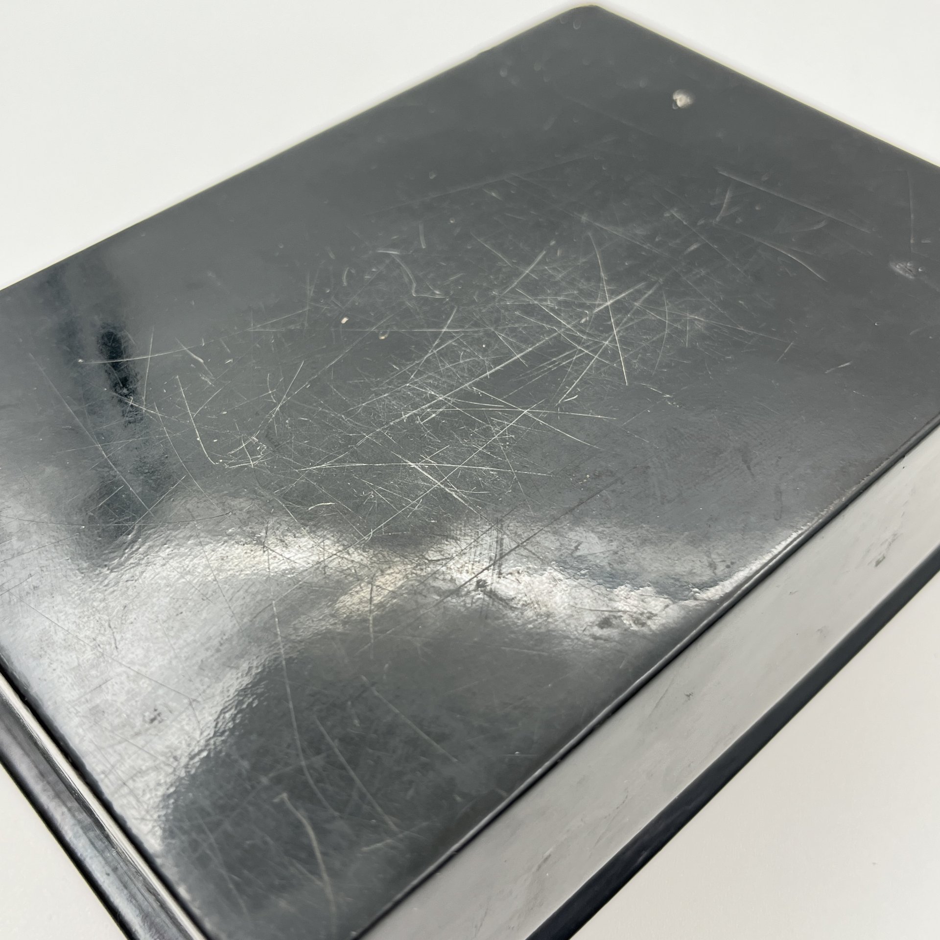 Шкатулка лаковая "Утро в сосновом лесу", художник А.Морозова, папье-маше, роспись, лак, письмо "по-сквозному", Федоскинская фабрика миниатюрной живописи (Федоскино), СССР, 1978 г.