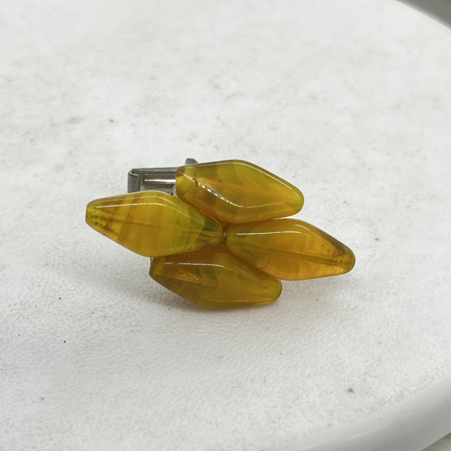 Запонки винтажные в желтом оттенке