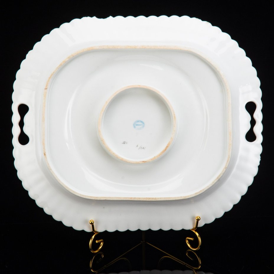 Поднос (подставное блюдо) с цветочным декором, мануфактура "Bellino and Commerell Odessa"