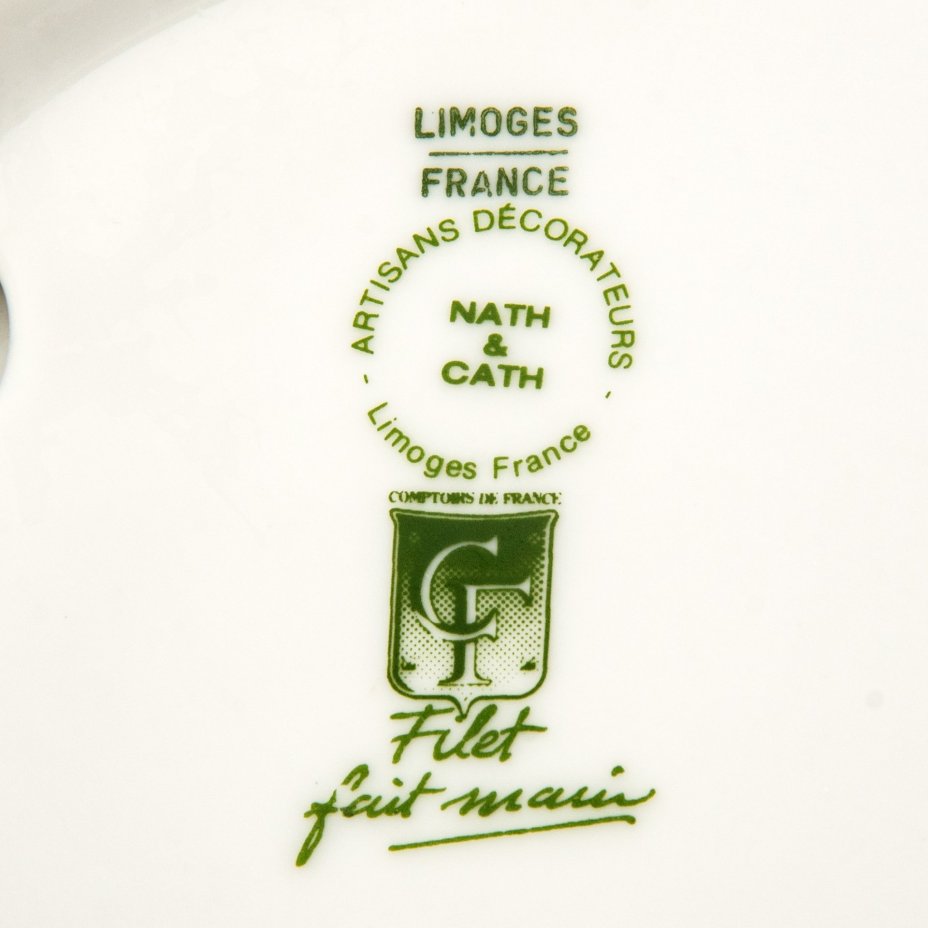 Блюдо сервировочное в виде утки, фирма Nach&Cach Limoges France, фарфор, деколь, золочение, Франция, 1970-1990 гг.