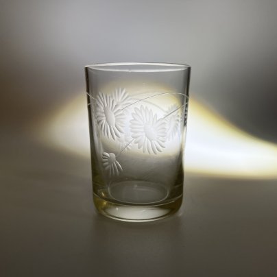 Стопка, украшенная цветочным декором, стекло, СССР, 1920-1930 гг.