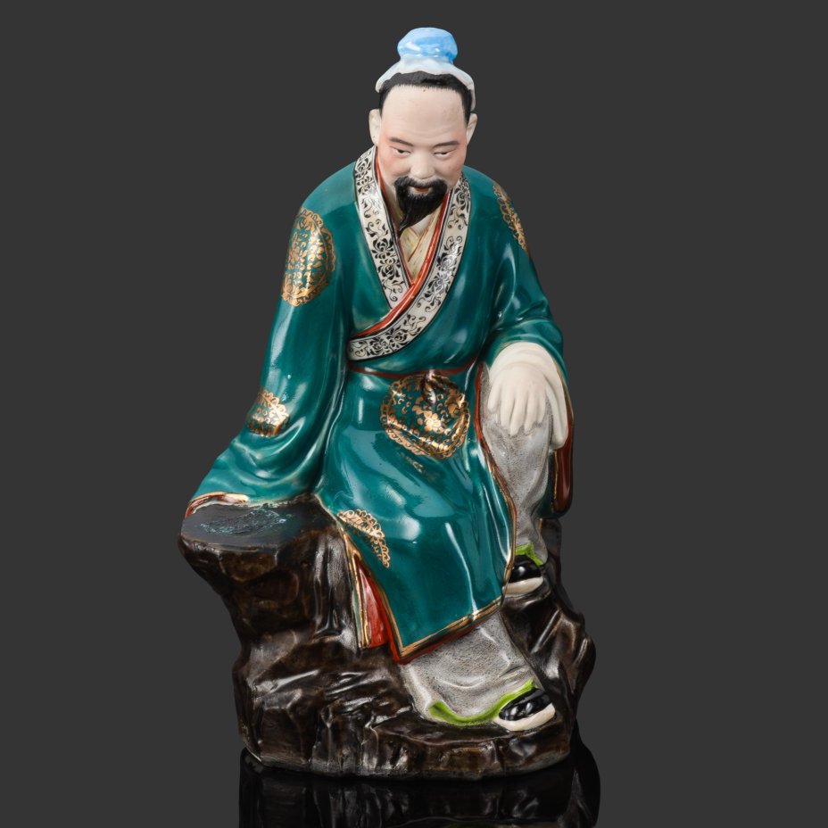 Статуэтка "Поэт Линь Бу", фарфор, роспись, золочение, Фарфор Цзиндэчжэнь, Китай, 1940-1960 гг.