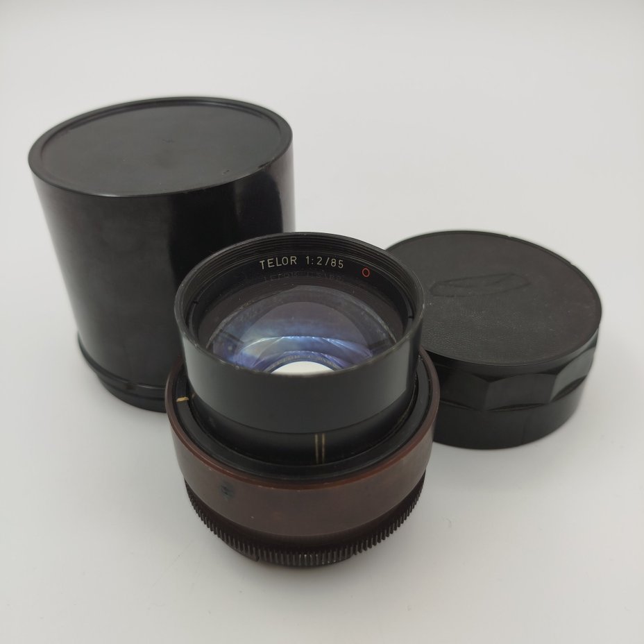 Объектив Telor 1:2 85мм в футляре, металл, стекло, пластик, Германия, 1970-1980 гг.