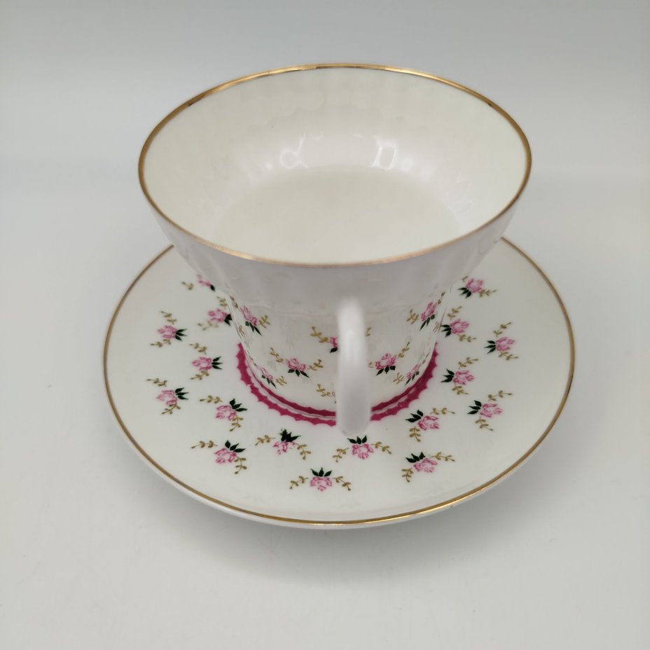 Пара чайная "Ноктюрн", фарфор, деколь, золочение, Ленинградский фарфоровый завод (ЛФЗ), СССР, 1970-1989 гг.