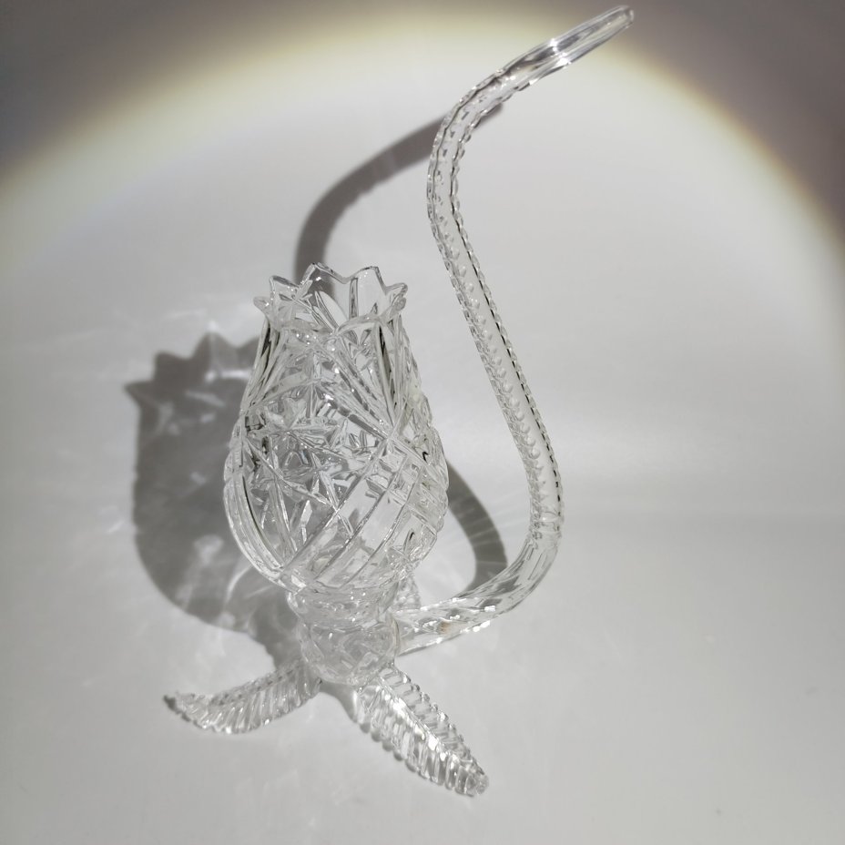 Бокал для кальвадоса в форме трубки с длинным мундштуком, хрусталь, алмазная грань, Европа, 1970-1990 гг.