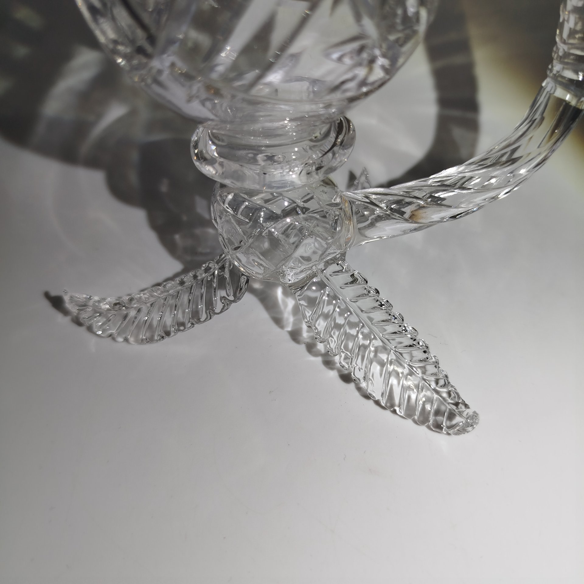 Бокал для кальвадоса в форме трубки с длинным мундштуком, хрусталь, алмазная грань, Европа, 1970-1990 гг.