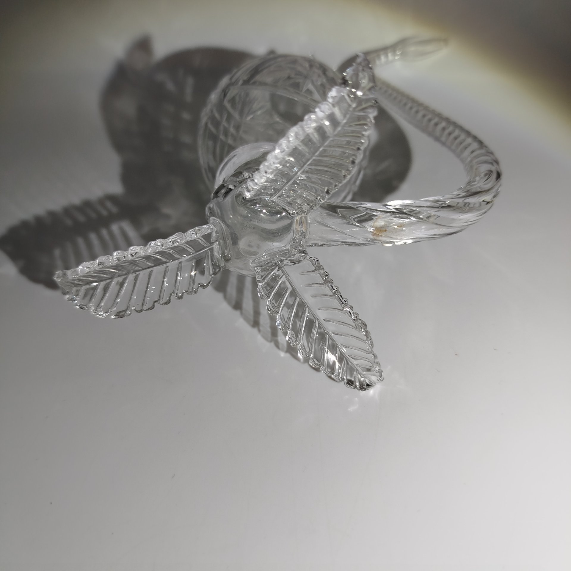 Бокал для кальвадоса в форме трубки с длинным мундштуком, хрусталь, алмазная грань, Европа, 1970-1990 гг.