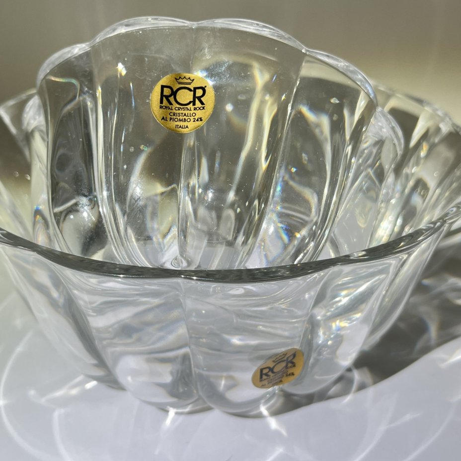 Набор из салатника и розетки с рельефными стенками, хрусталь, Royal Crystal Rock, Royal Crystal Rock