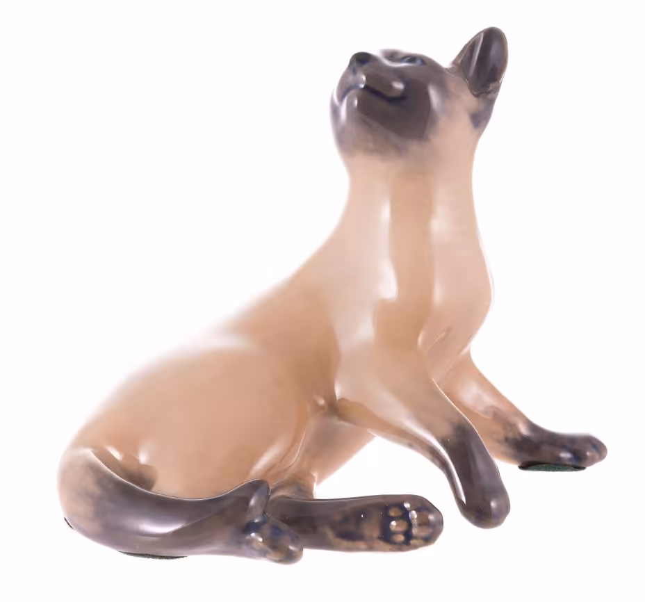 Статуэтка "Кошка", фарфор, роспись, фирма "Royal Copenhagen", Дания, 1960-1980 гг., Royal Copenhagen