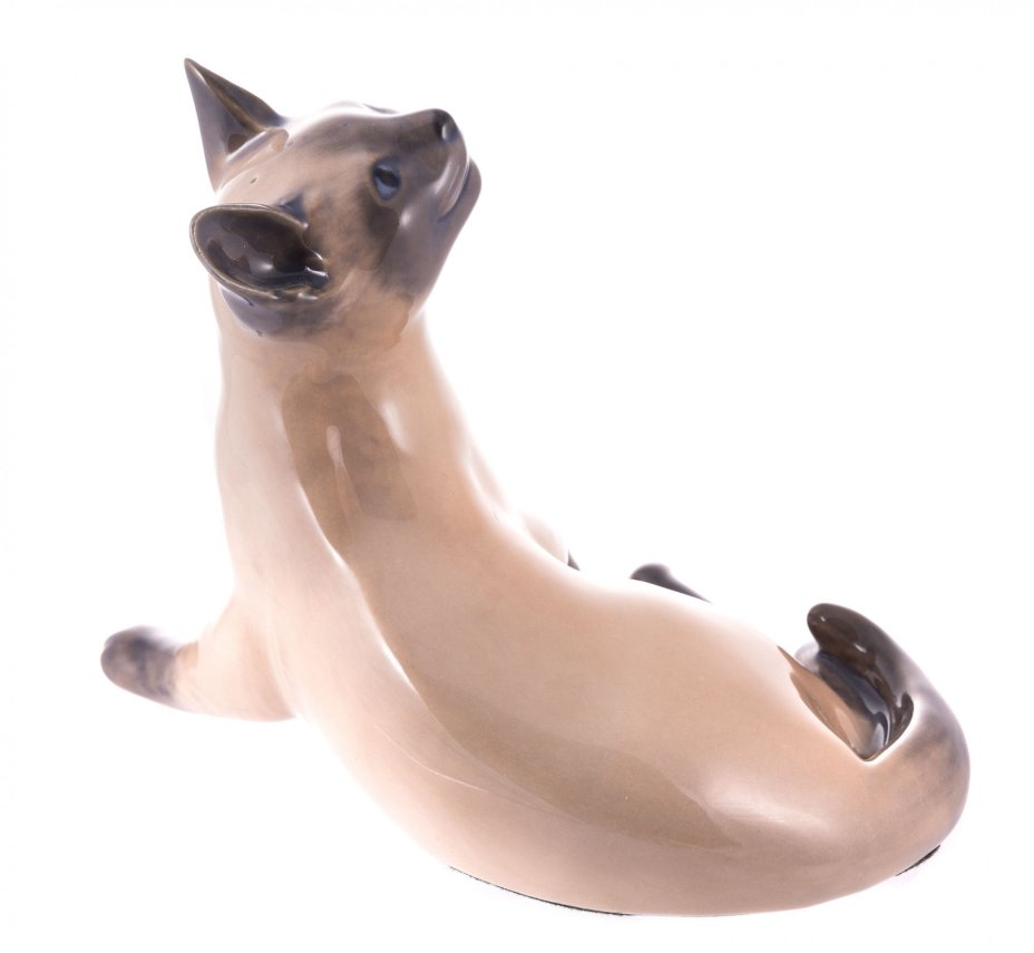 Статуэтка "Кошка", фарфор, роспись, фирма "Royal Copenhagen", Дания, 1960-1980 гг., Royal Copenhagen
