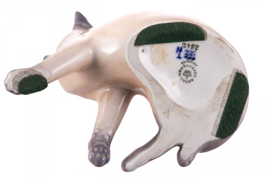 Статуэтка "Кошка", фарфор, роспись, фирма "Royal Copenhagen", Дания, 1960-1980 гг., Royal Copenhagen