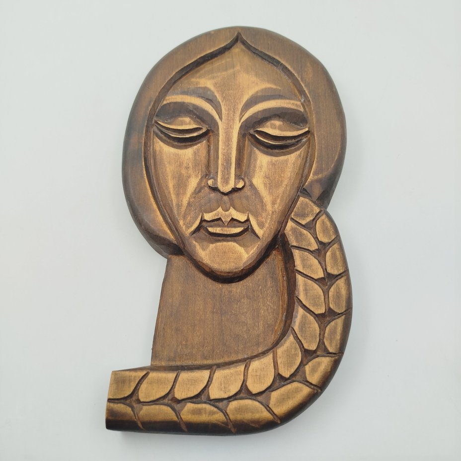 Панно настенное "Женский портрет", дерево, резьба, СССР, 1980-1990 гг.