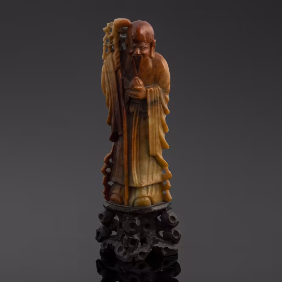 Статуэтка "Шоу-син", мыльный камень, резьба, Китай, Китай