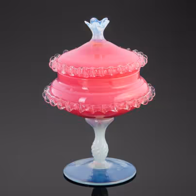 Ваза для десертов (бонбоньерка, конфетница) Empoli Art Glass Opaline, Тоскана