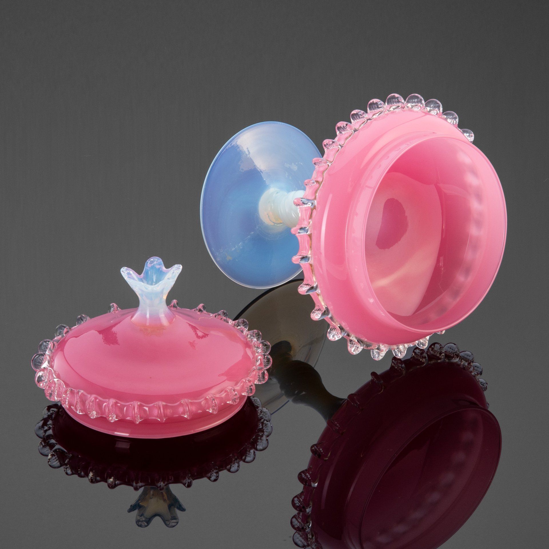 Ваза для десертов (бонбоньерка, конфетница) Empoli Art Glass Opaline, Тоскана