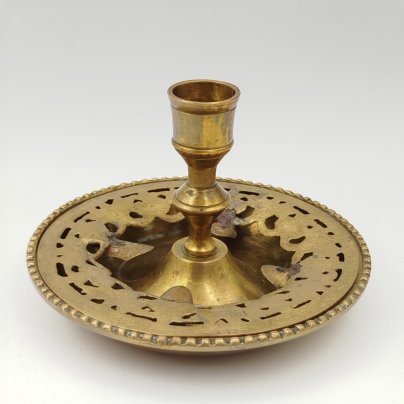 Подсвечник-пепельница, украшенная флоральным мотивом, латунь, Европа, 1970-1990 гг.