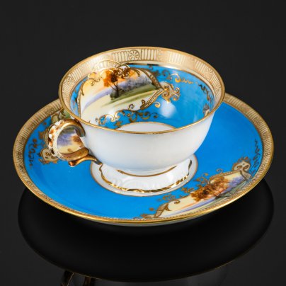 Пара чайная, украшенная изображением пейзажа, Noritake