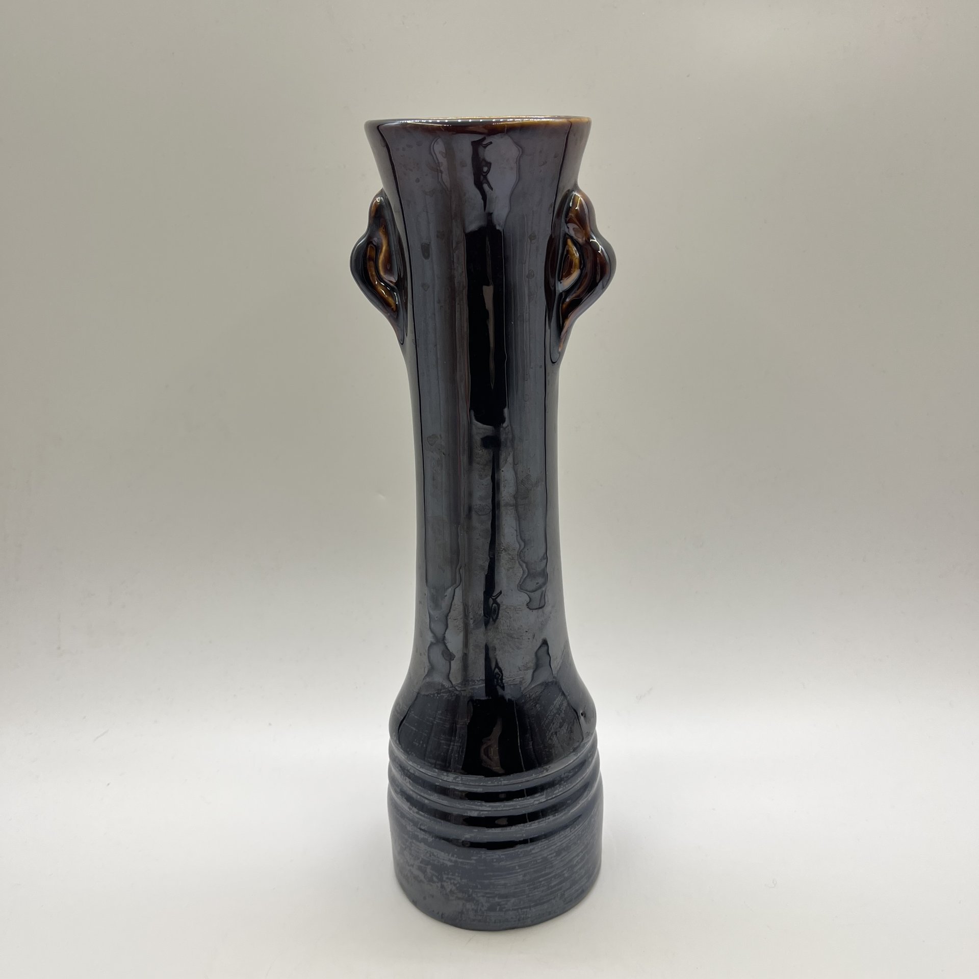 Ваза  для букета с миниатюрными ручками, керамика, поливы, СССР, 1970-1990 гг.