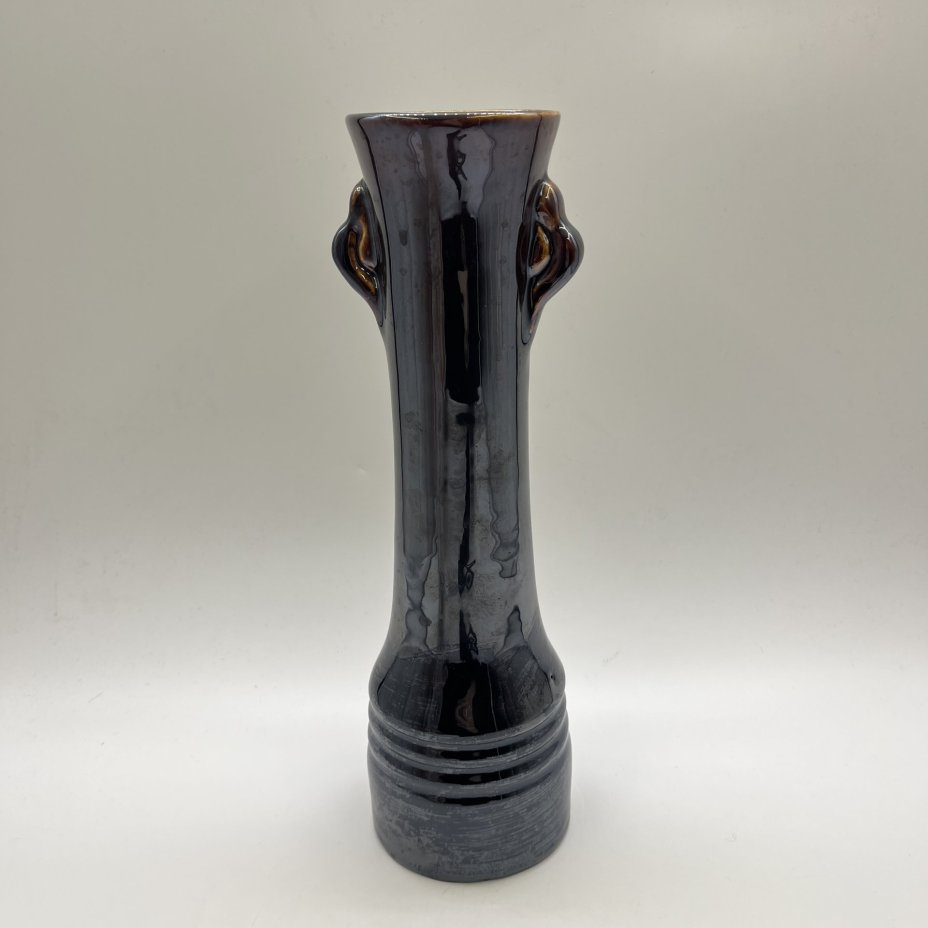 Ваза  для букета с миниатюрными ручками, керамика, поливы, СССР, 1970-1990 гг.