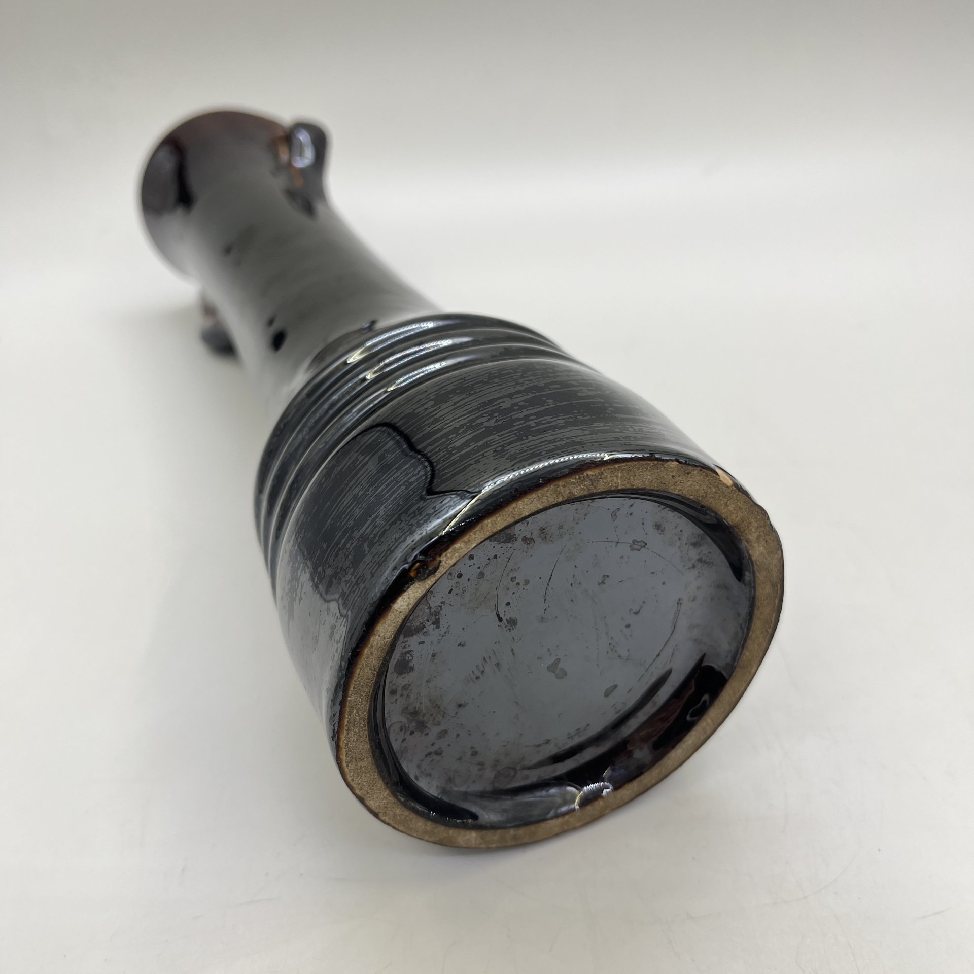 Ваза  для букета с миниатюрными ручками, керамика, поливы, СССР, 1970-1990 гг.