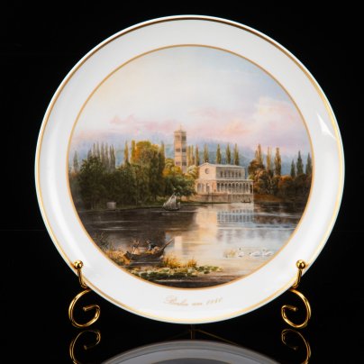 Тарелка декоративная "Цepкoвь Cпacитeля в пopту Зaкpoвa, 1843 г.", автор Карл Даниэль Фрейданк, KPM (Königliche Porzellan-Manufaktur)