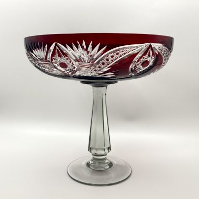 Ваза (фруктовница), хрусталь, алмазная грань, Дятьковский хрустальный завод, СССР, 1960-1980 гг.