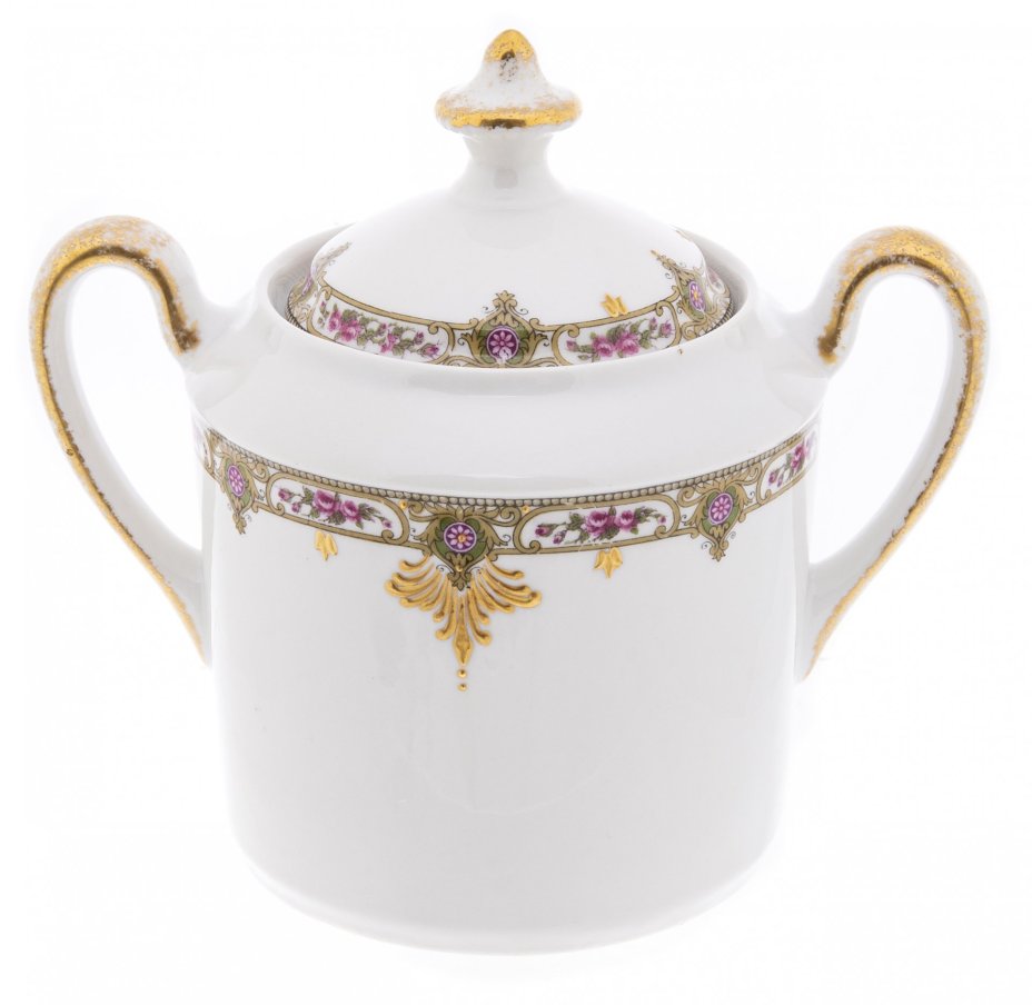 Сервиз чайный из 3 предметов (кофейник, сахарница, молочник), фарфор, роспись, золочение, мануфактура "Limoges", Франция,  1901-1913 гг., Limoges