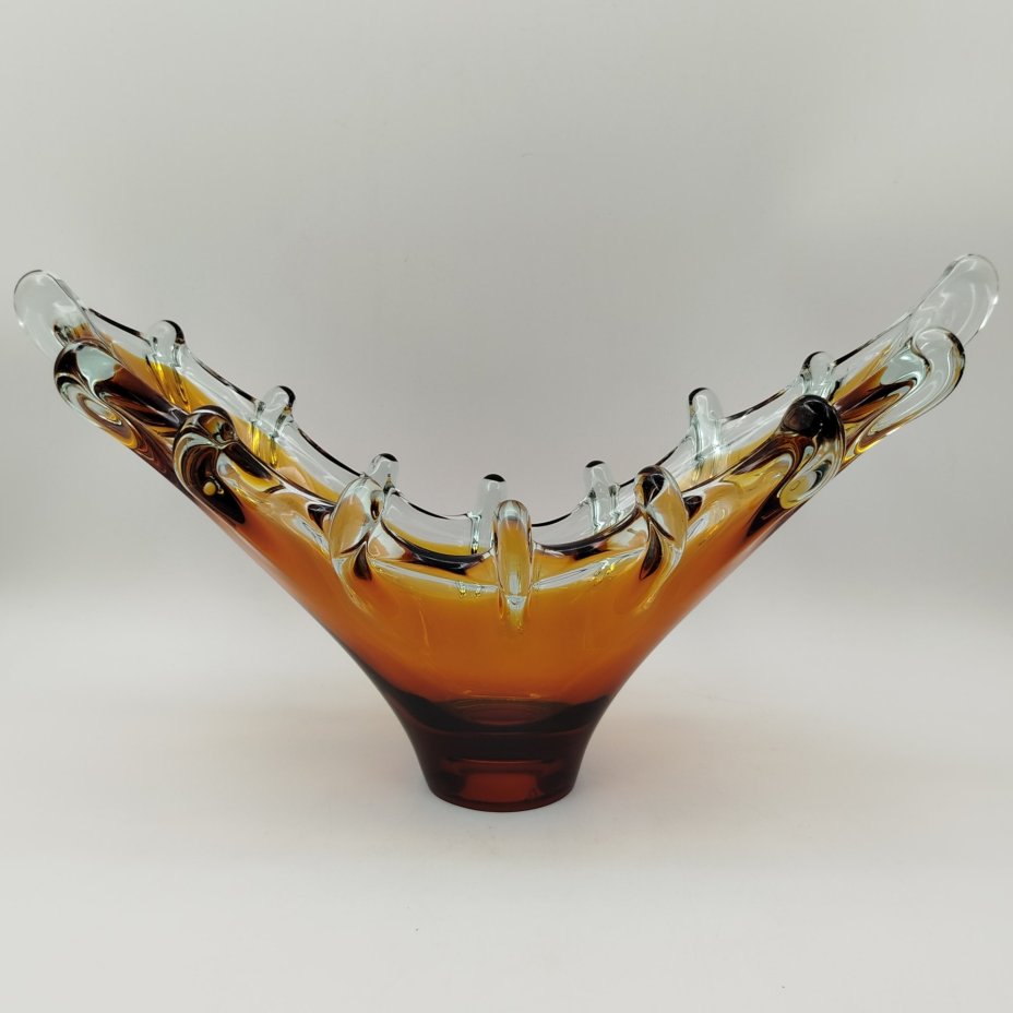 Конфетница, стекло, гутная техника, Чехословакия, 1980-1990 гг.