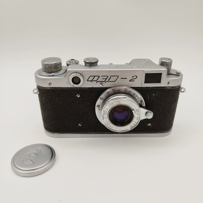 Фотоаппарат пленочный "ФЭД-2" с объективом ФЭД f3.5/50, металл, стекло, Харьковский машиностроительный завод им. Дзержинского (ФЭД), СССР, 1955-1970 гг.