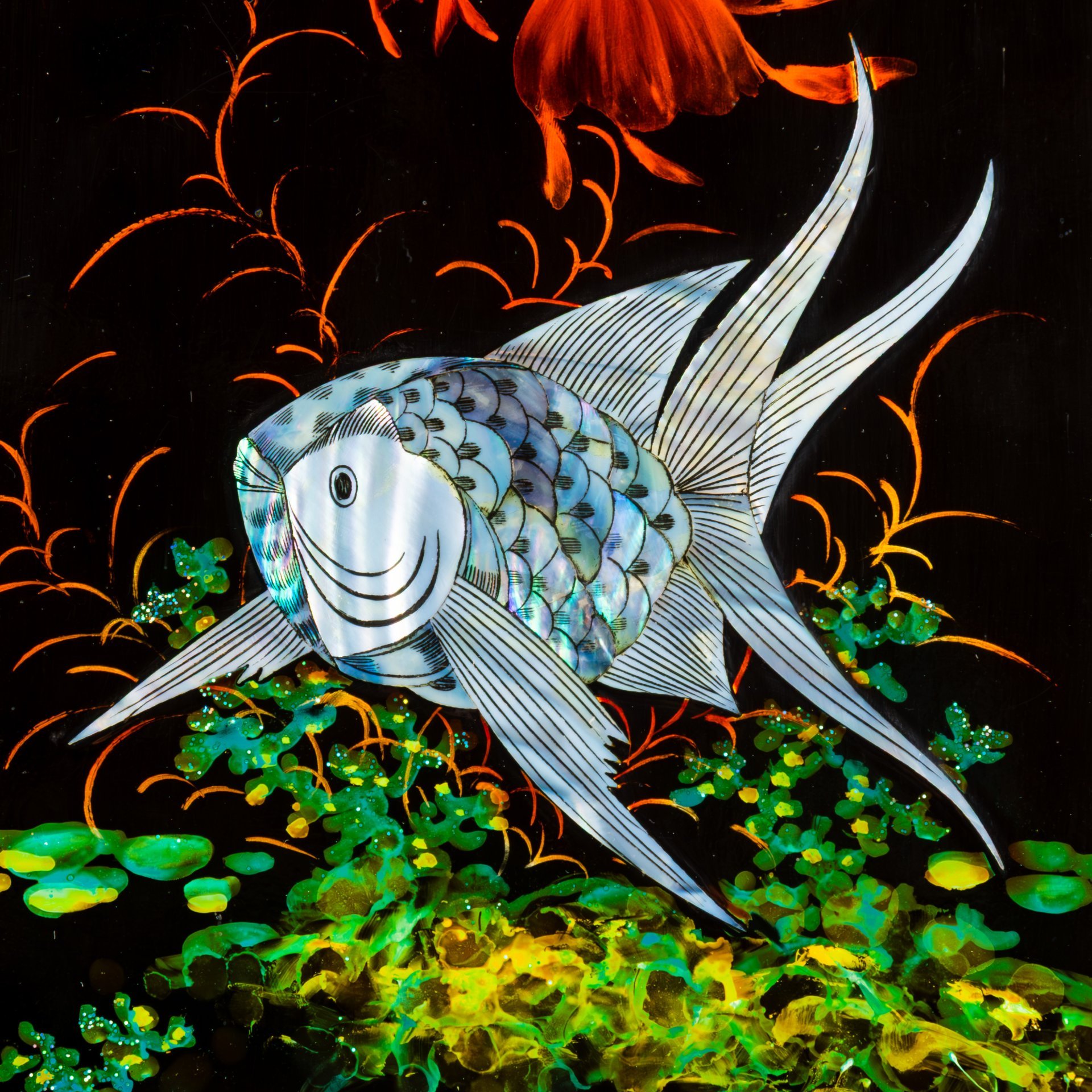 Настенный декор (триптих) "Рыбы"