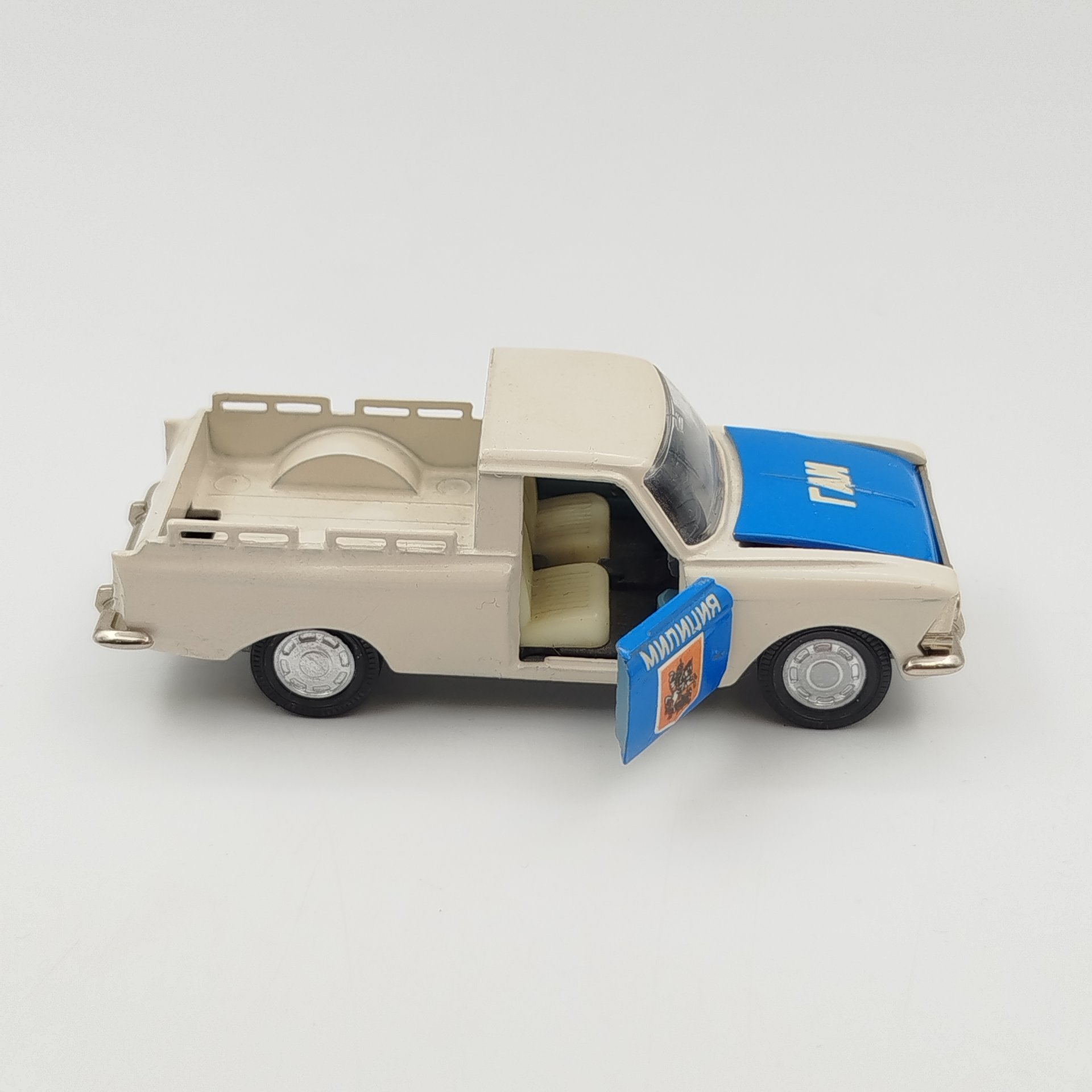 Модель "Москвич-пикап", (ГАИ), авторская версия, металл, пластик, СССР, 1970-1990 гг.