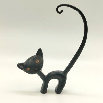 Статуэтка "Чёрный кот", металл, литье, СССР, 1970-1990 гг.