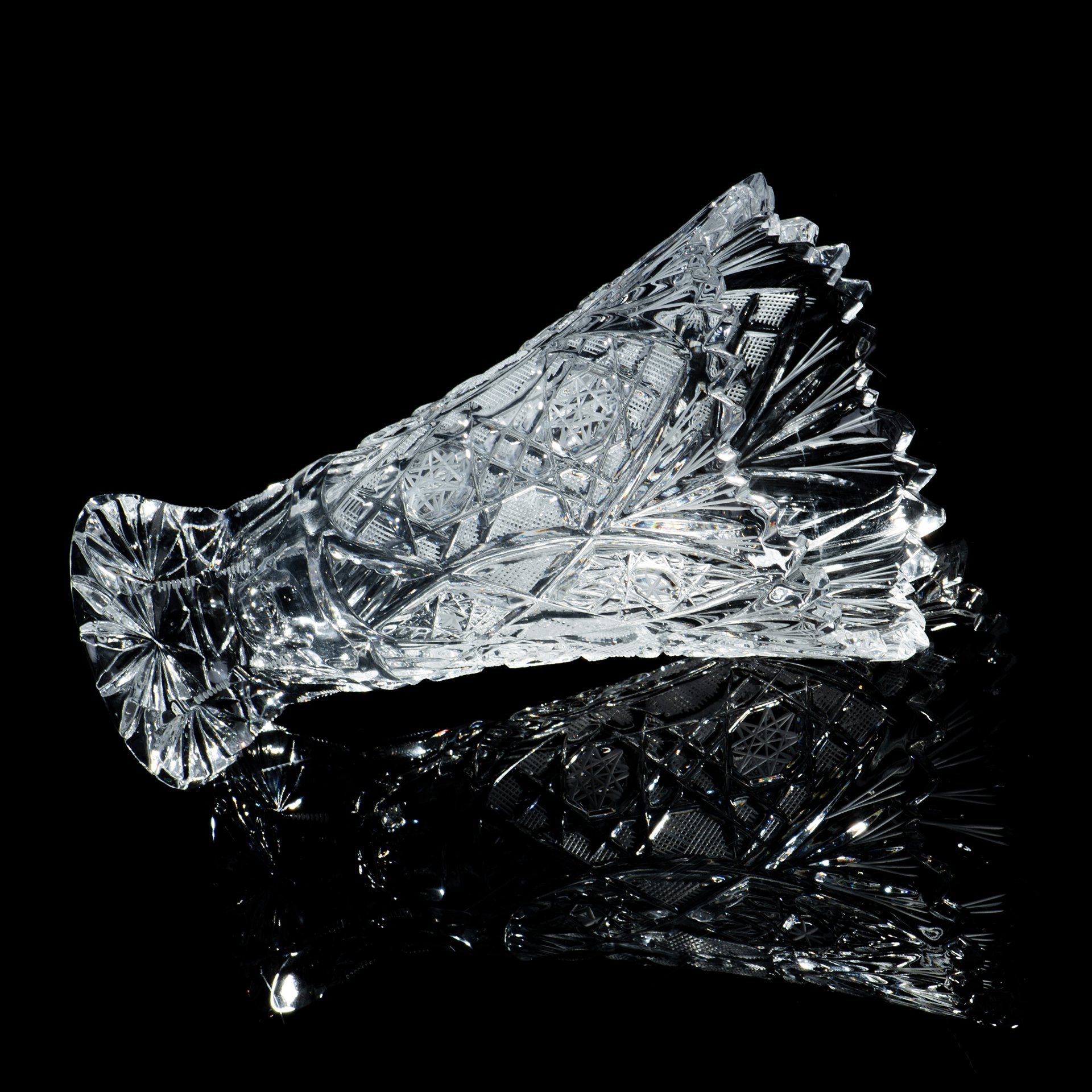 Ваза для цветов, хрусталь, алмазная грань, СССР, 1970-1990 гг.