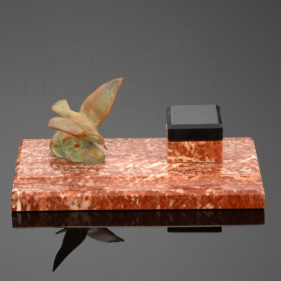 Письменный прибор "Чайка" (чернильница на подставке со скульптурной композицией)