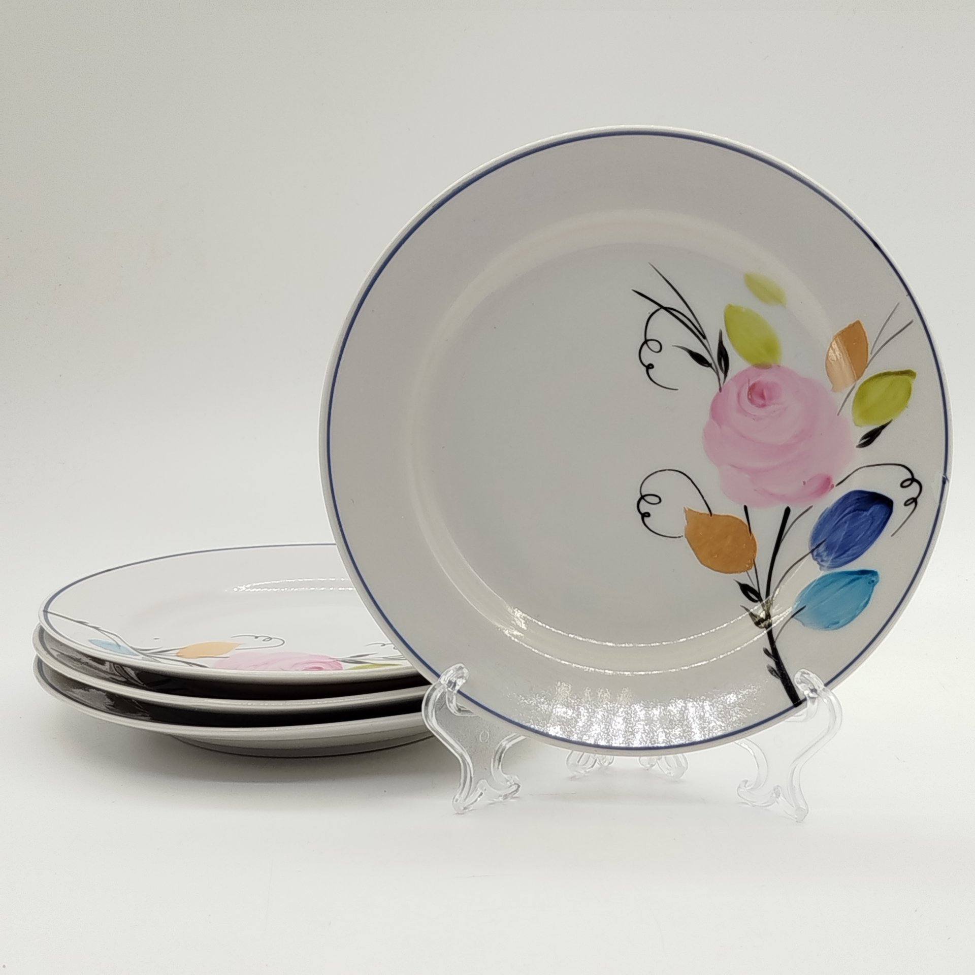 Набор десертных тарелок "Роза" на 4 персоны