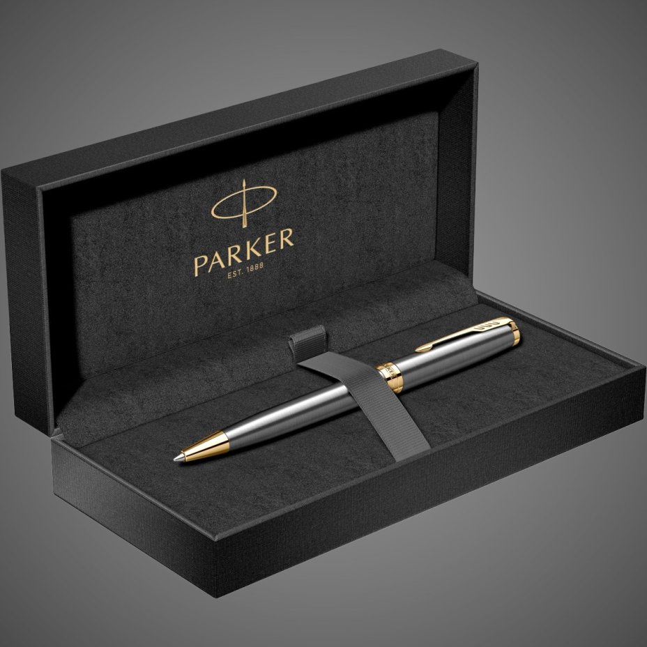 Шариковая ручка Parker Sonnet Grey Core GT Mblack в подарочной коробке, Металлы: нержавеющая сталь, пластик