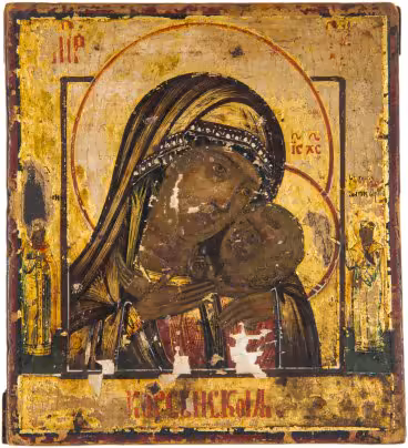 Икона "Корсунская Божия Матерь", дерево, темпера, Российская Империя, 1850-1890 гг.
